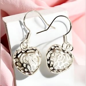 Womens Jewelry Hollow Heart Drop Sterling Silver Earrings